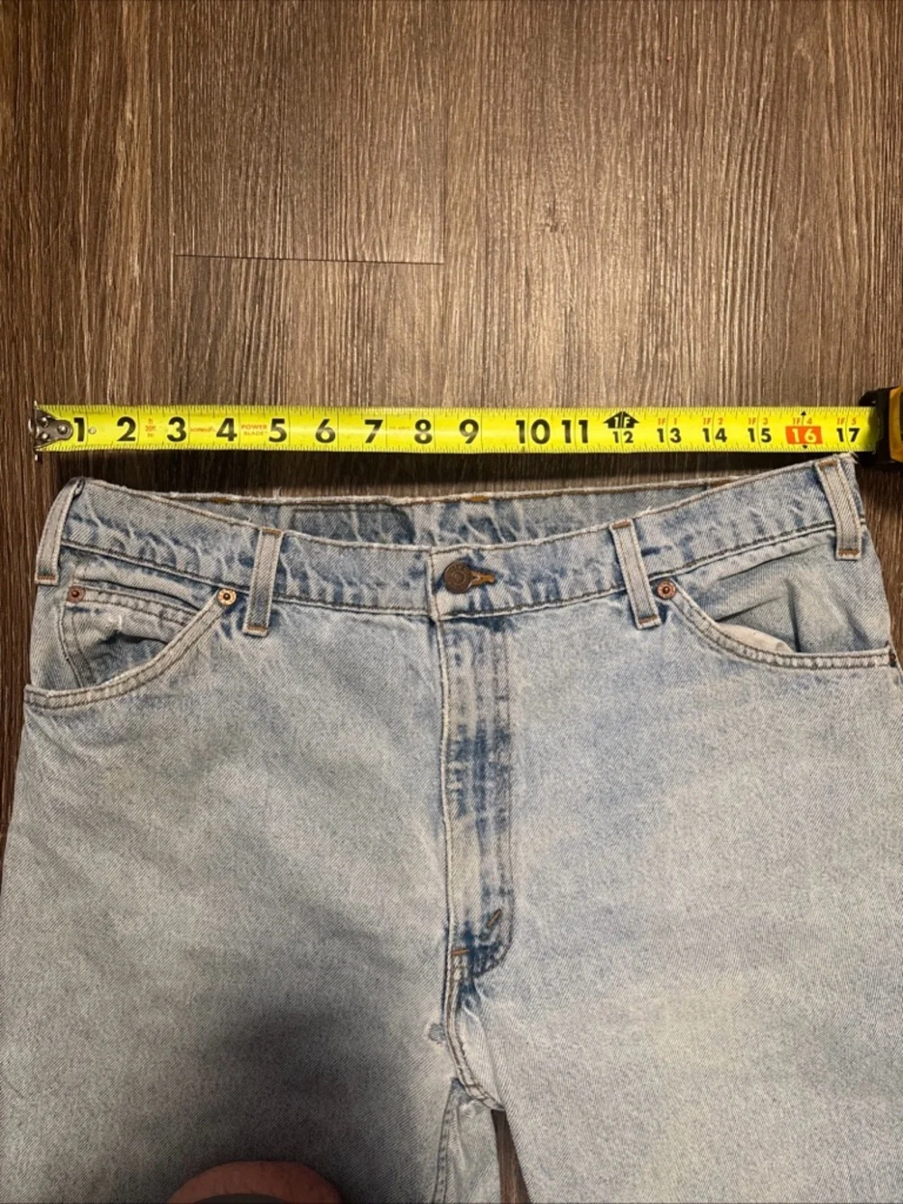 Vintage Levi’s Orange Tab 1980s Men’s Jeans Light Wash Distressed 34x30 Straight - Picture 5 of 12